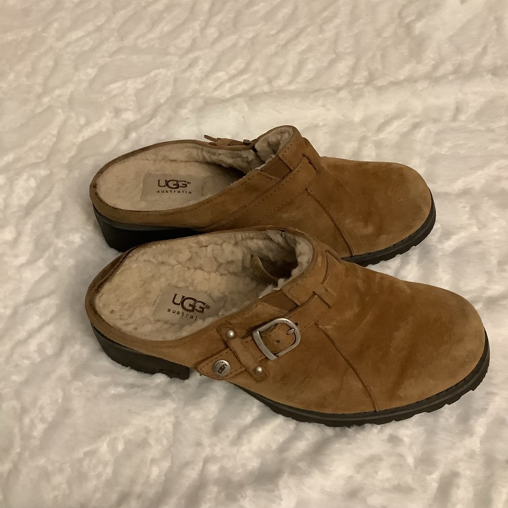 Womens UGG Australia Lila Sheepskin Suede Mule -F